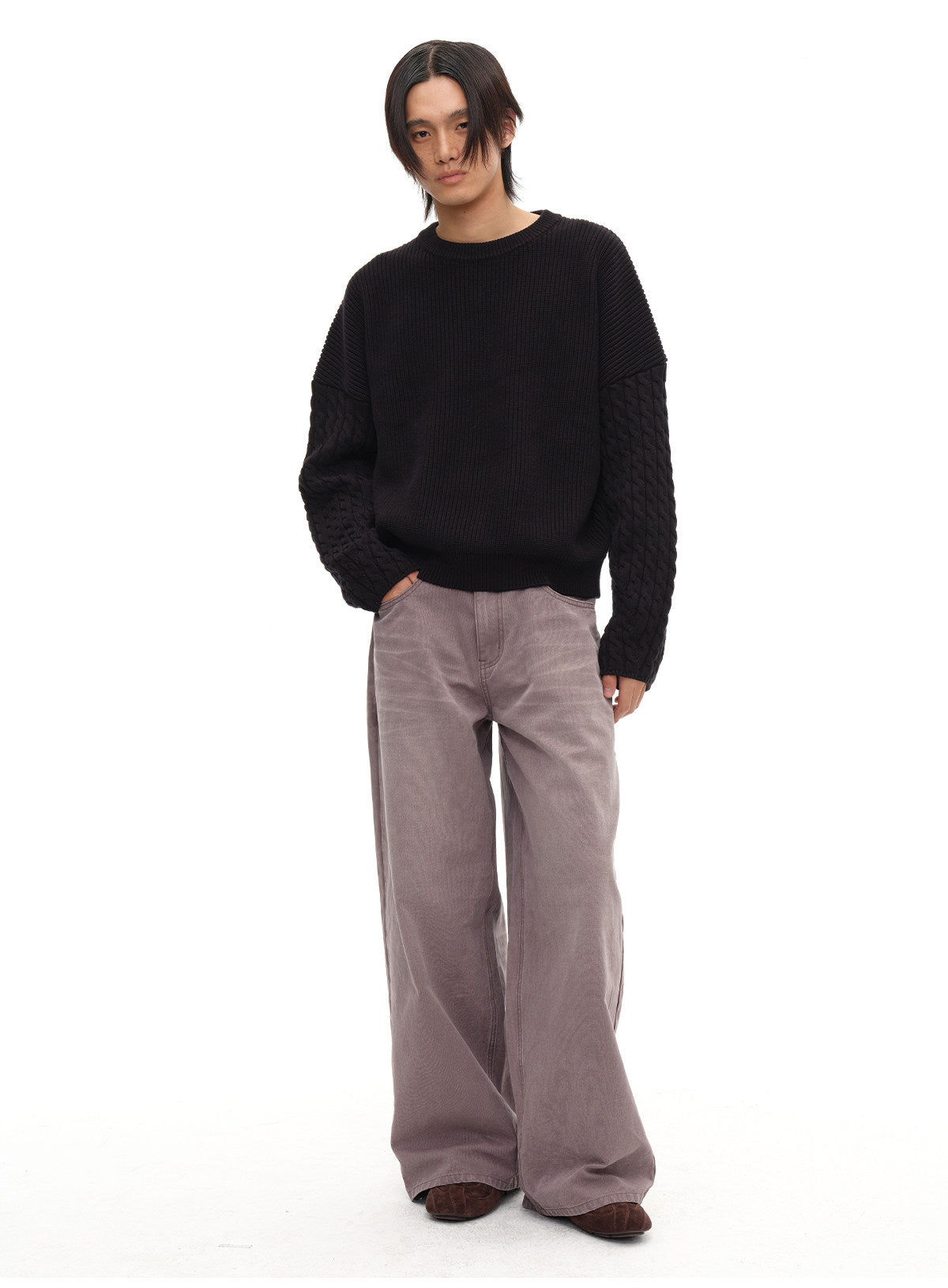 Pure cotton cable sweater