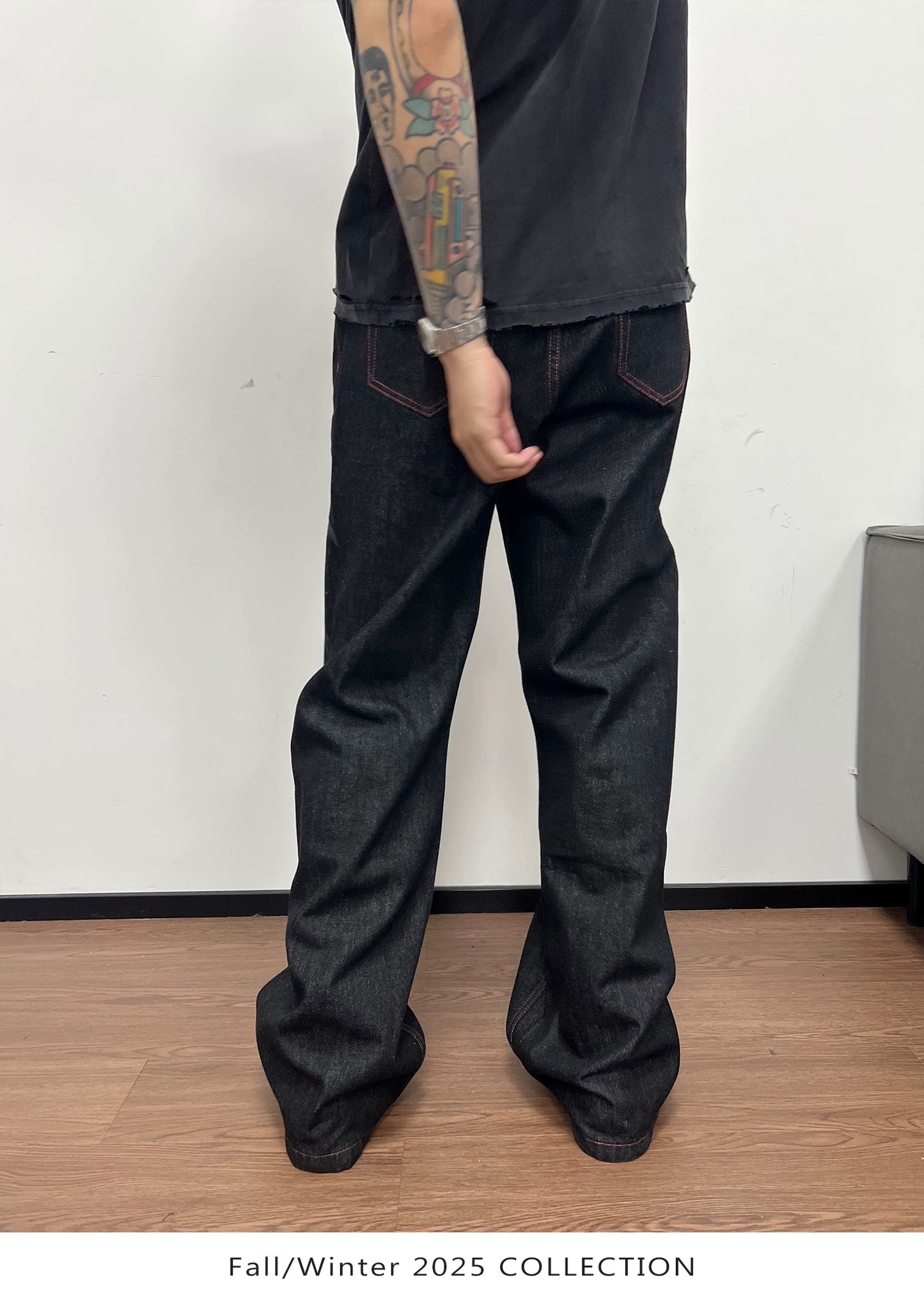 "GHOST HAND" DEVORÉ Straight Denim