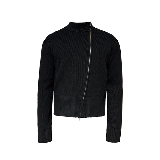 DOUBLE SPLIT DIAGONAL ZIPPER KNIT