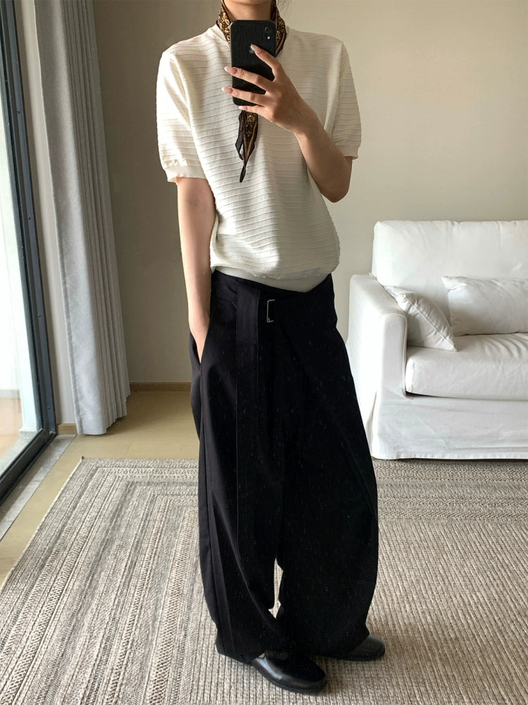 Faux skirt pleated trousers スラックス Faux skirt pleated trousers – Verist