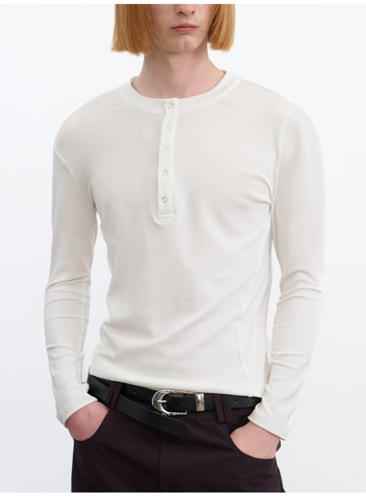 "Strength" Henry Collar Long Sleeve