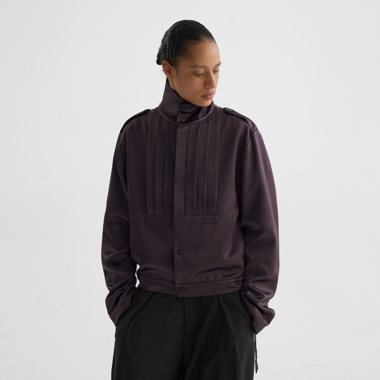 Acid Accordion Pleated Short Jacket