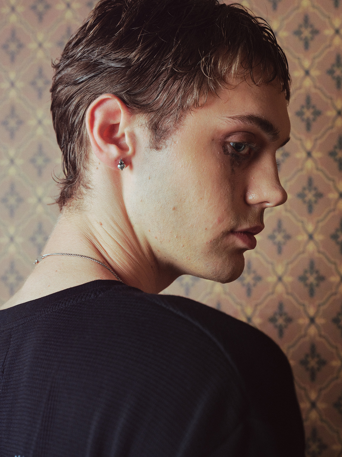 Antique Silver Heart Stud Earrings