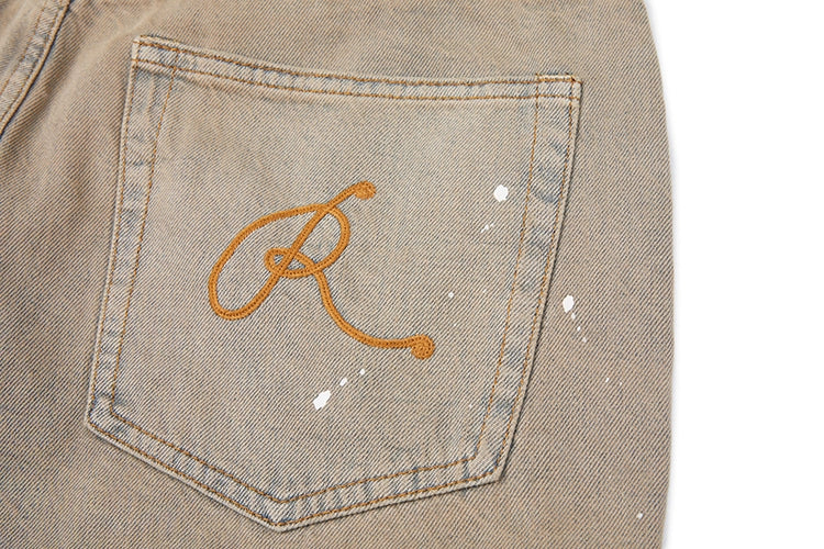 Straight Rip Ripple Destruction Jeans