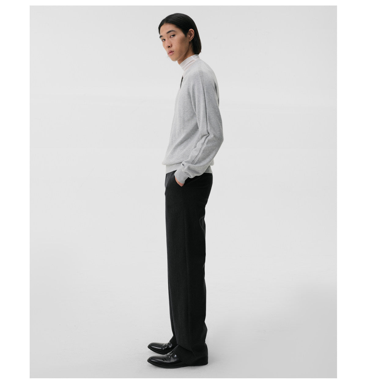 Patchwork saddle shoulder knit
