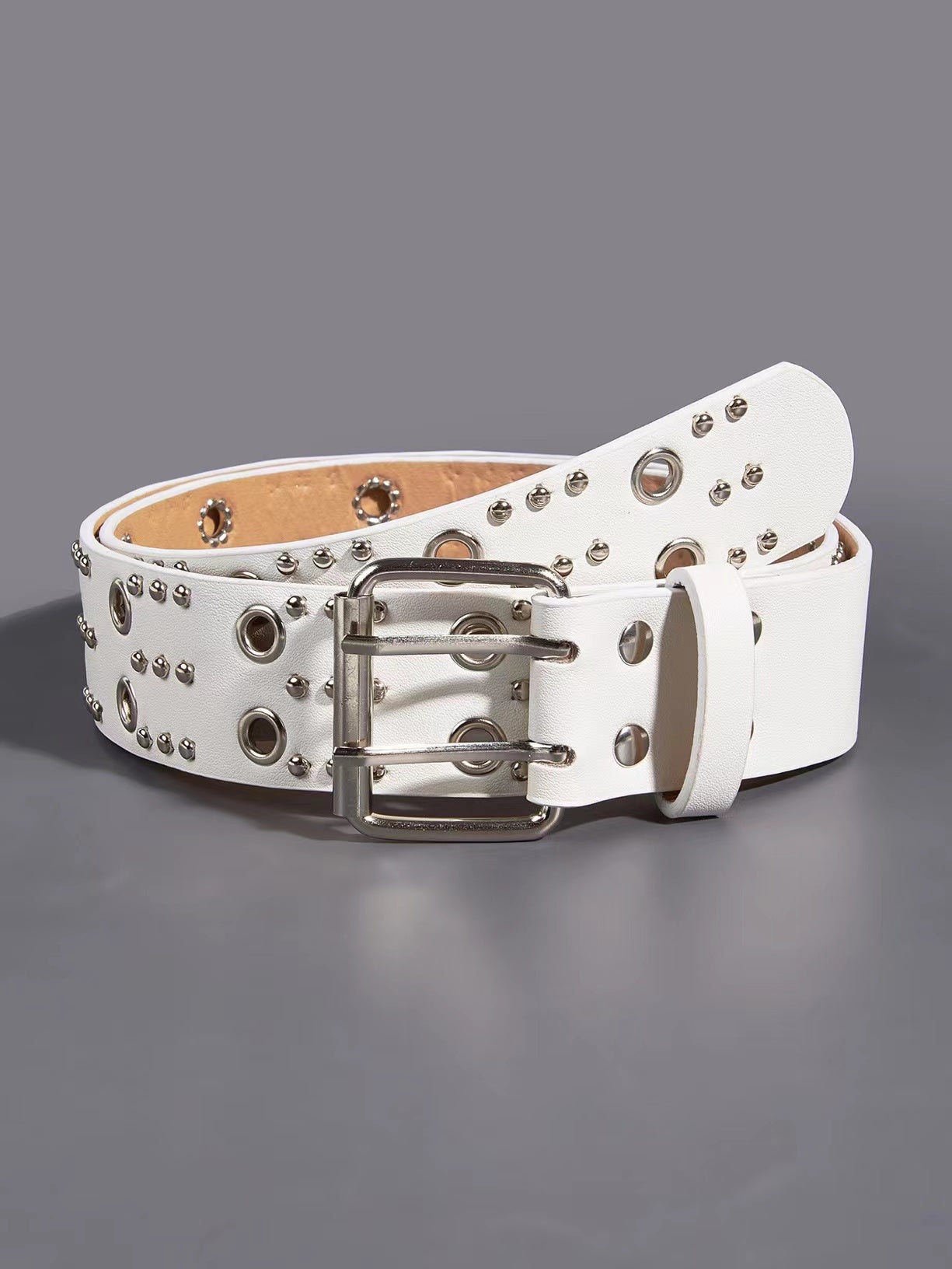 Double-breasted heavy metal punk belt