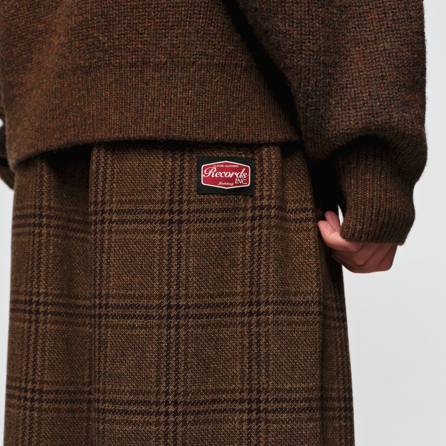 Plaid Wool Wide-Leg Pants