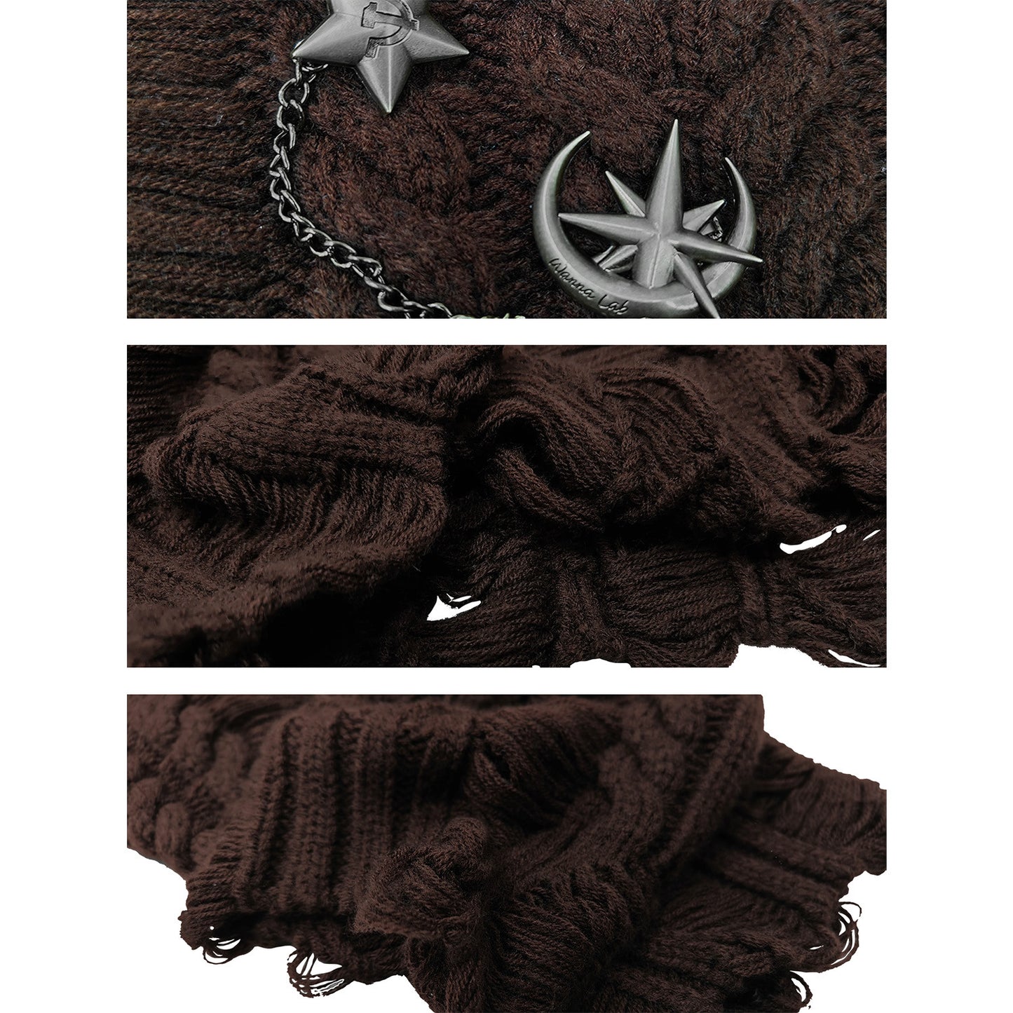 Brooch Cable Coarse Knit