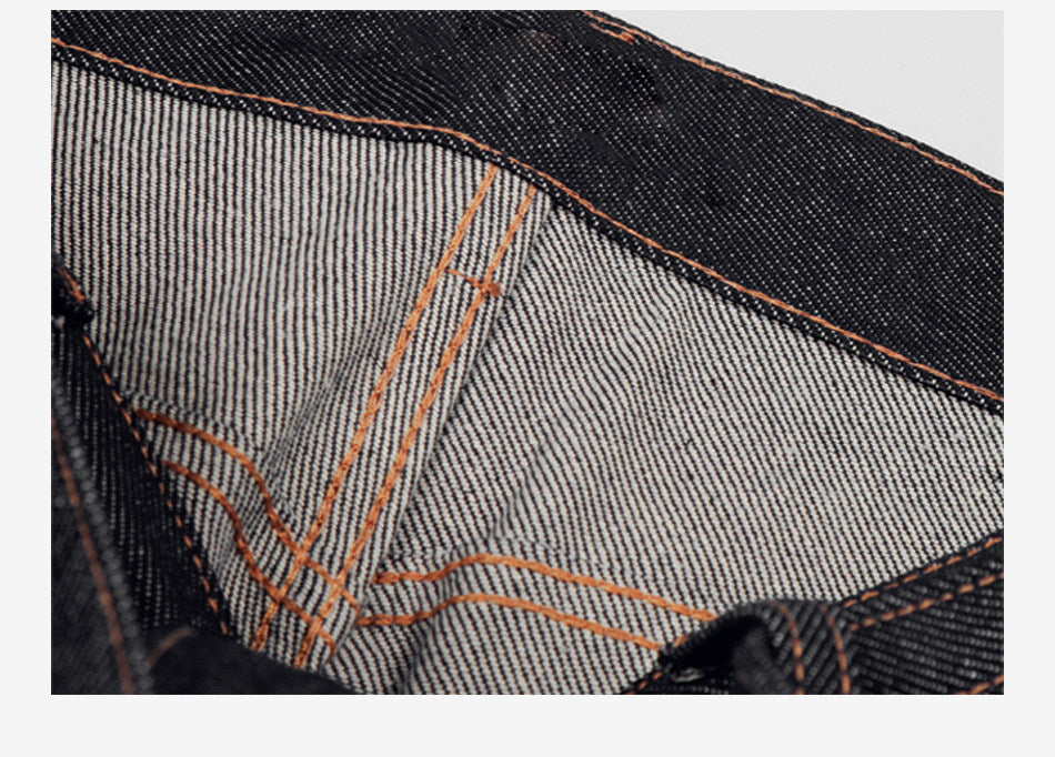 Okayama raw cow loose straight jeans