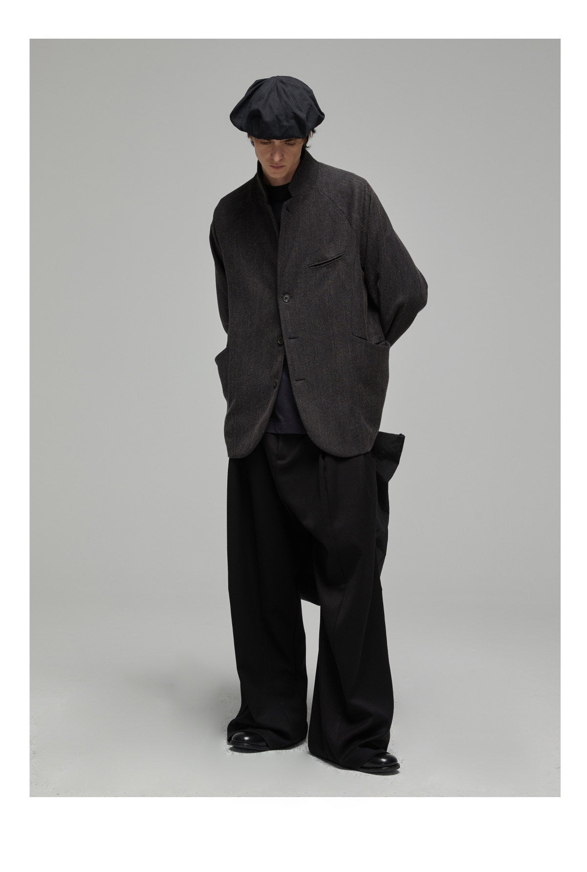 Japanese fed suit collar button jacket