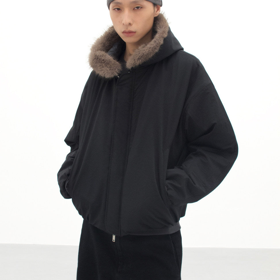 Fur Collar Hooded Jacket