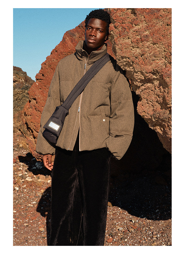 Metal Plate Quilted Shoulder Bag