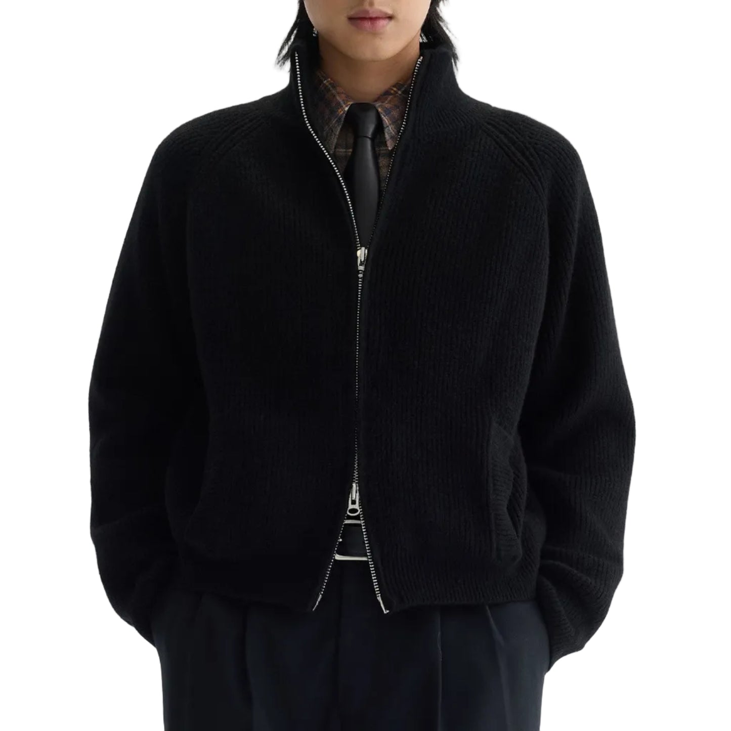 WOOL ZIP-UP CARDIGAN