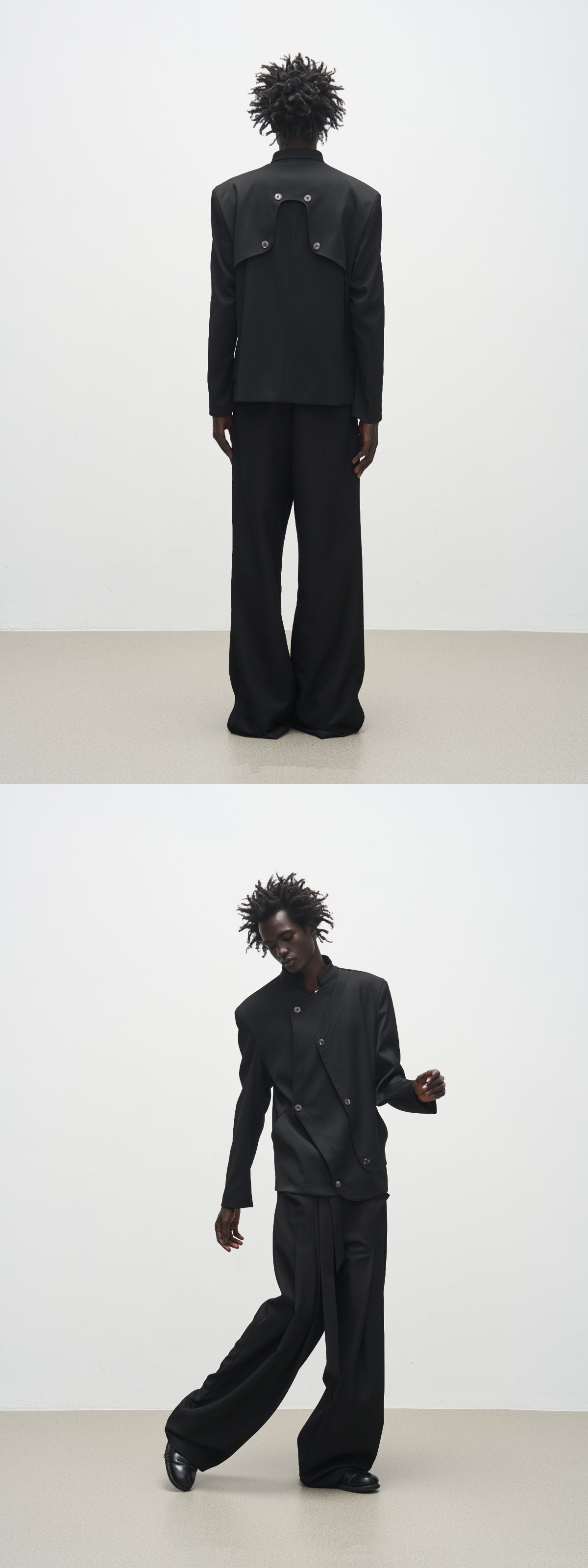 high-rise wrapped wide-leg trousers