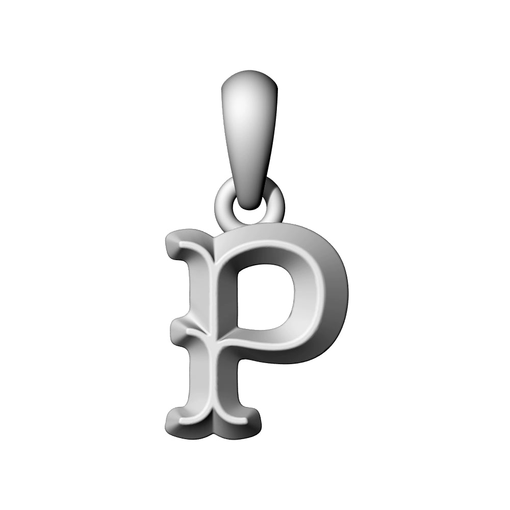 925 Silver Vintage Letter Pendant Necklace