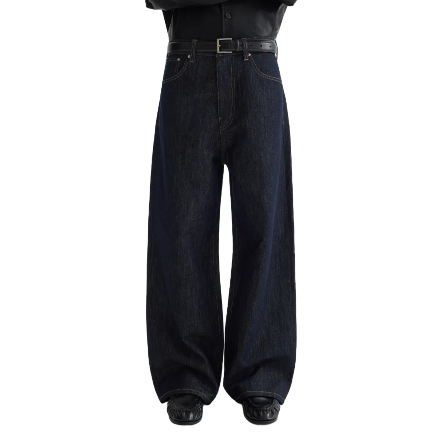 Japanese button-down straight jeans