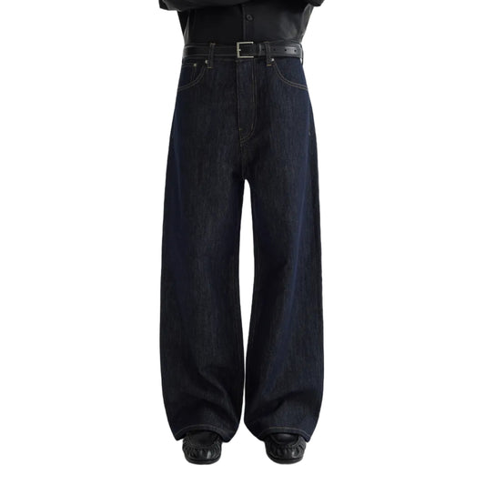 Japanese button-down straight jeans