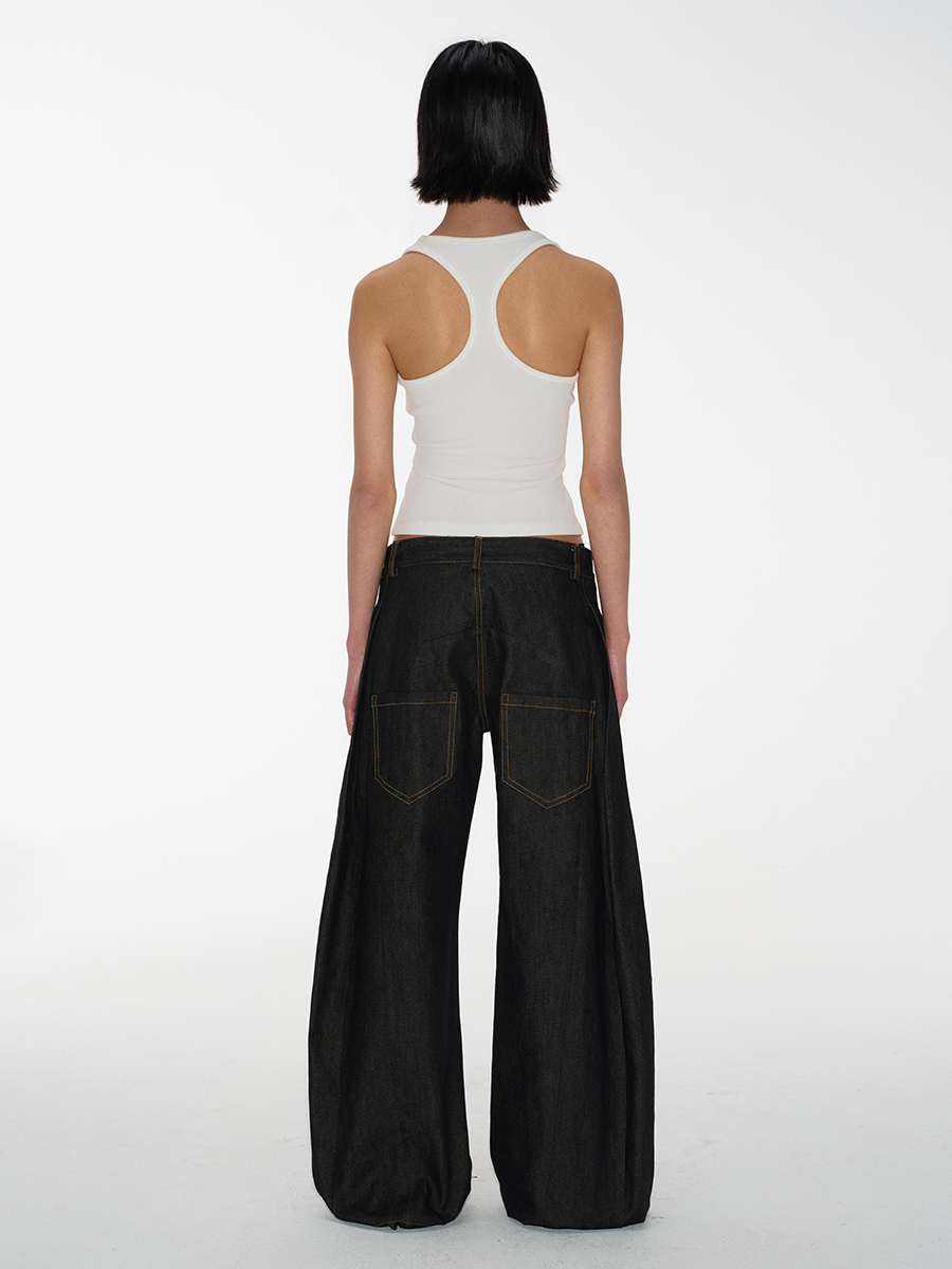 Racer pleated Banana Pants