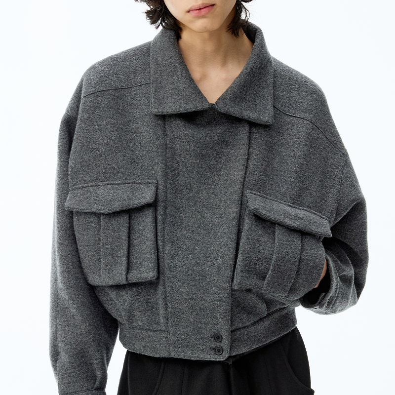 Double Pocket Wool Flight Jacket