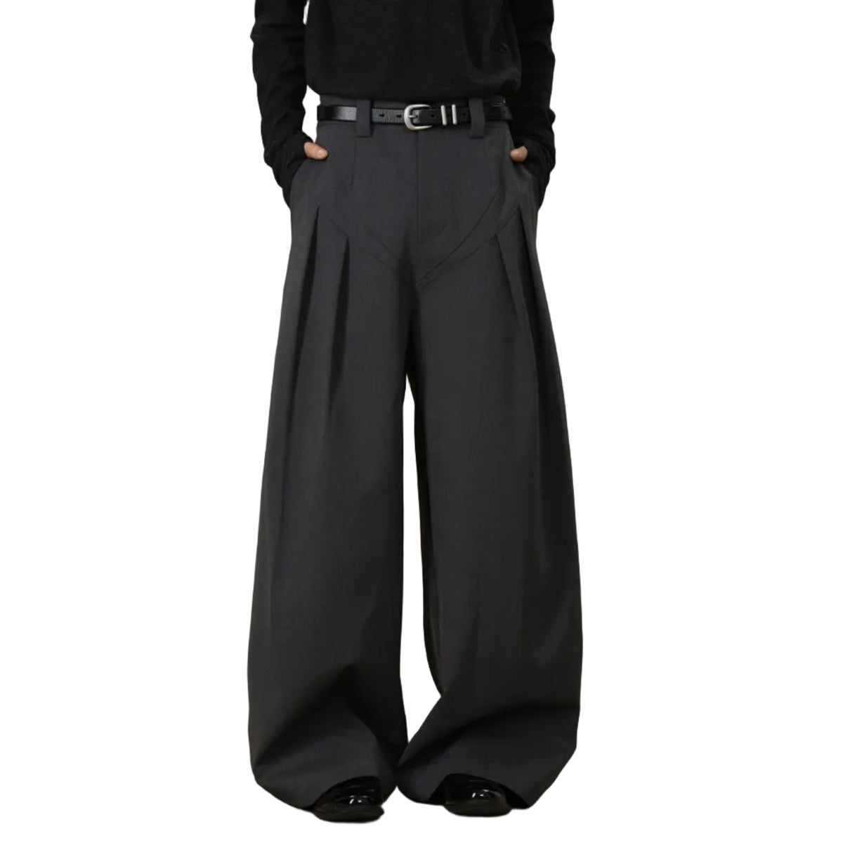 Pleated wide-leg pants
