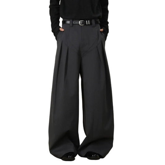 Pleated wide-leg pants