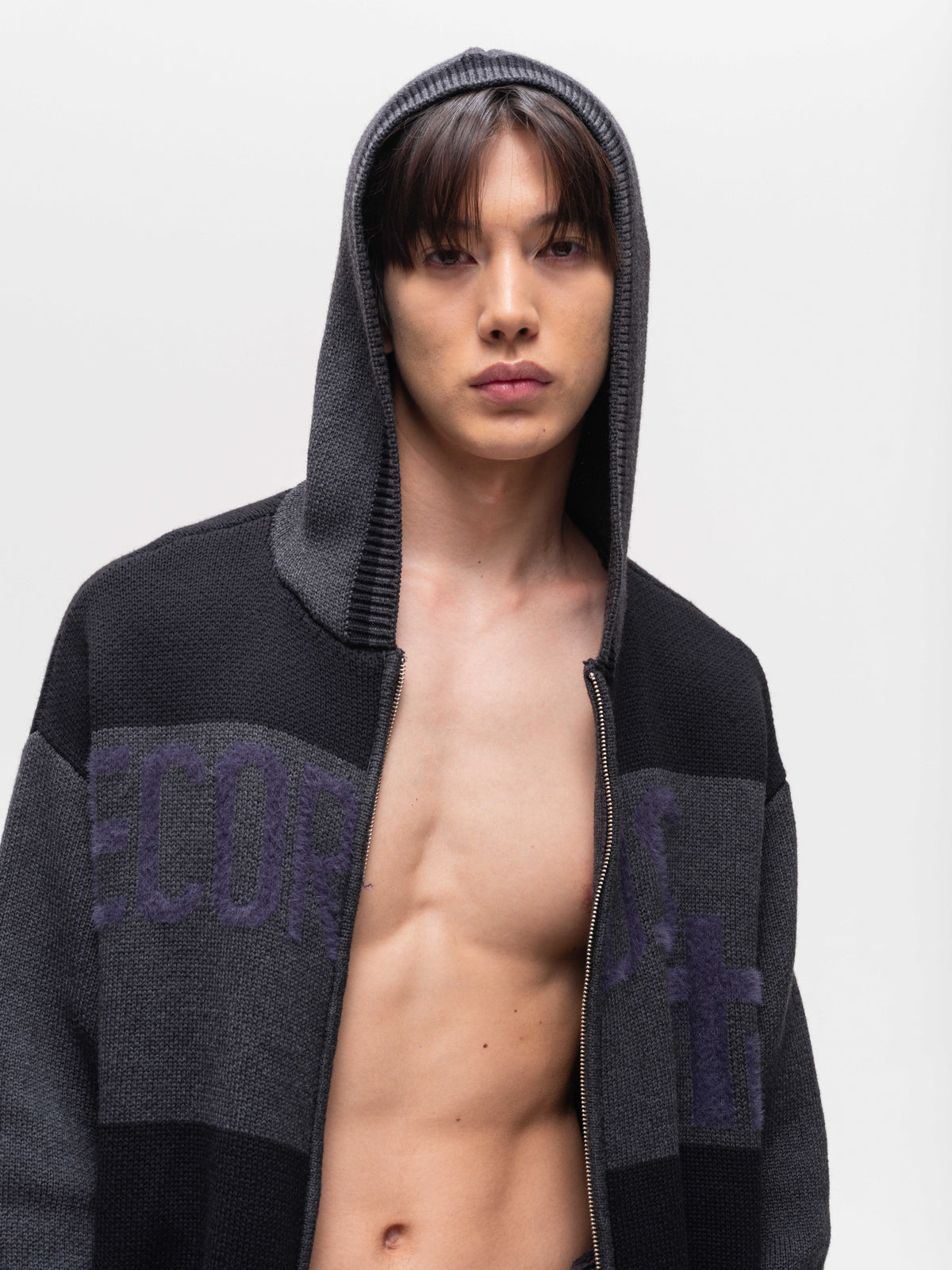 Signal wool knit hoodie