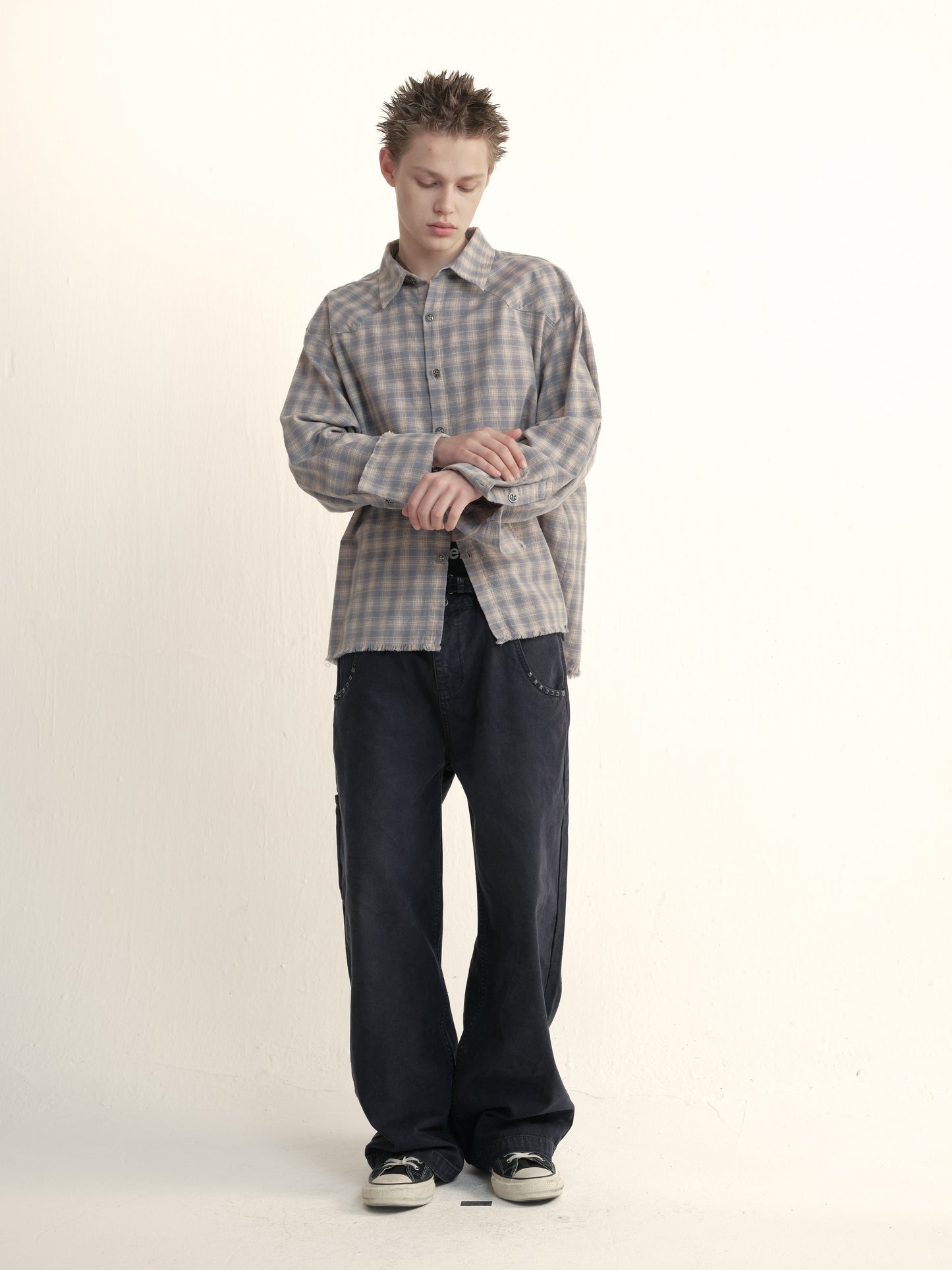 Japanese check western shirt
