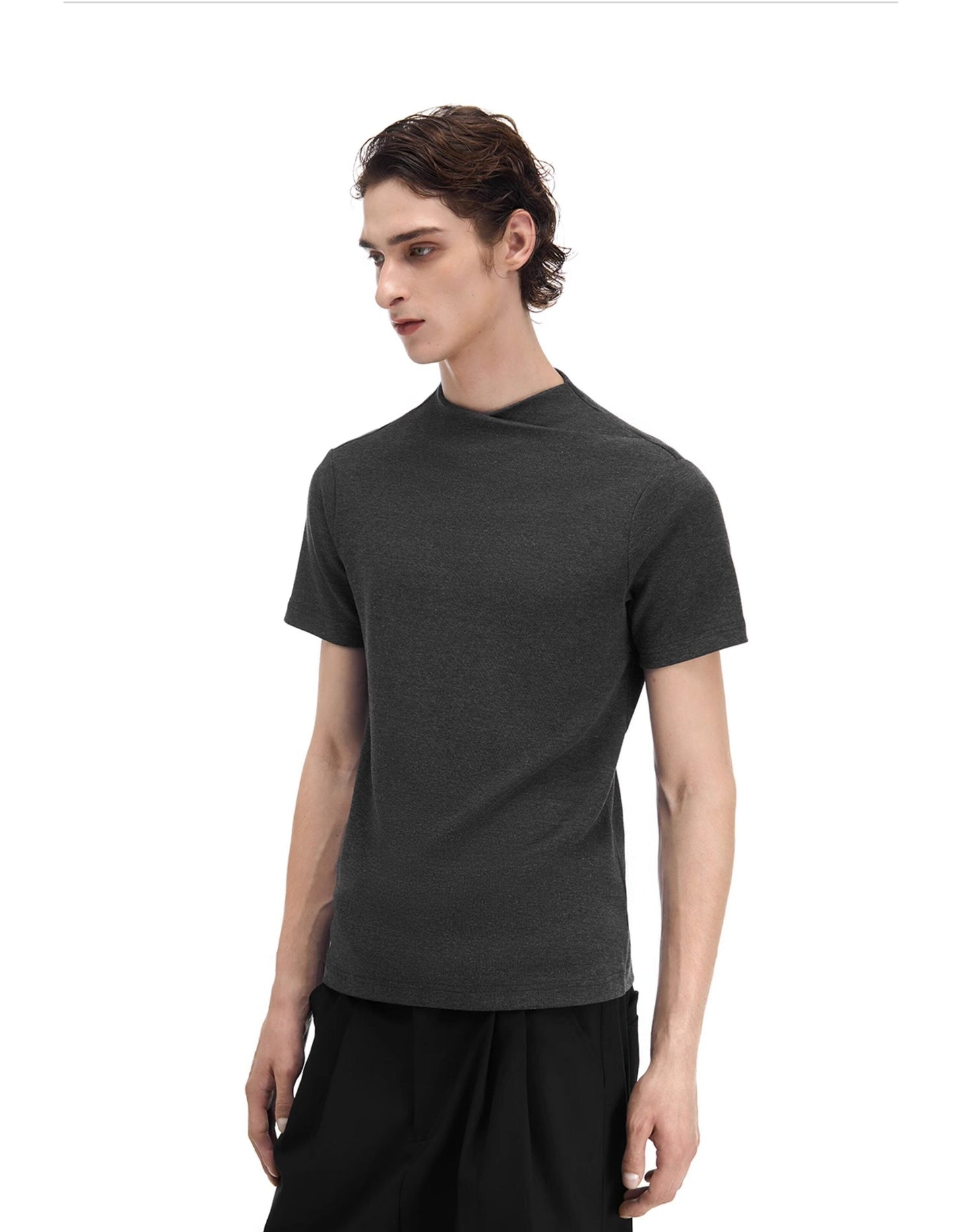 Jump neck knit T-shirt