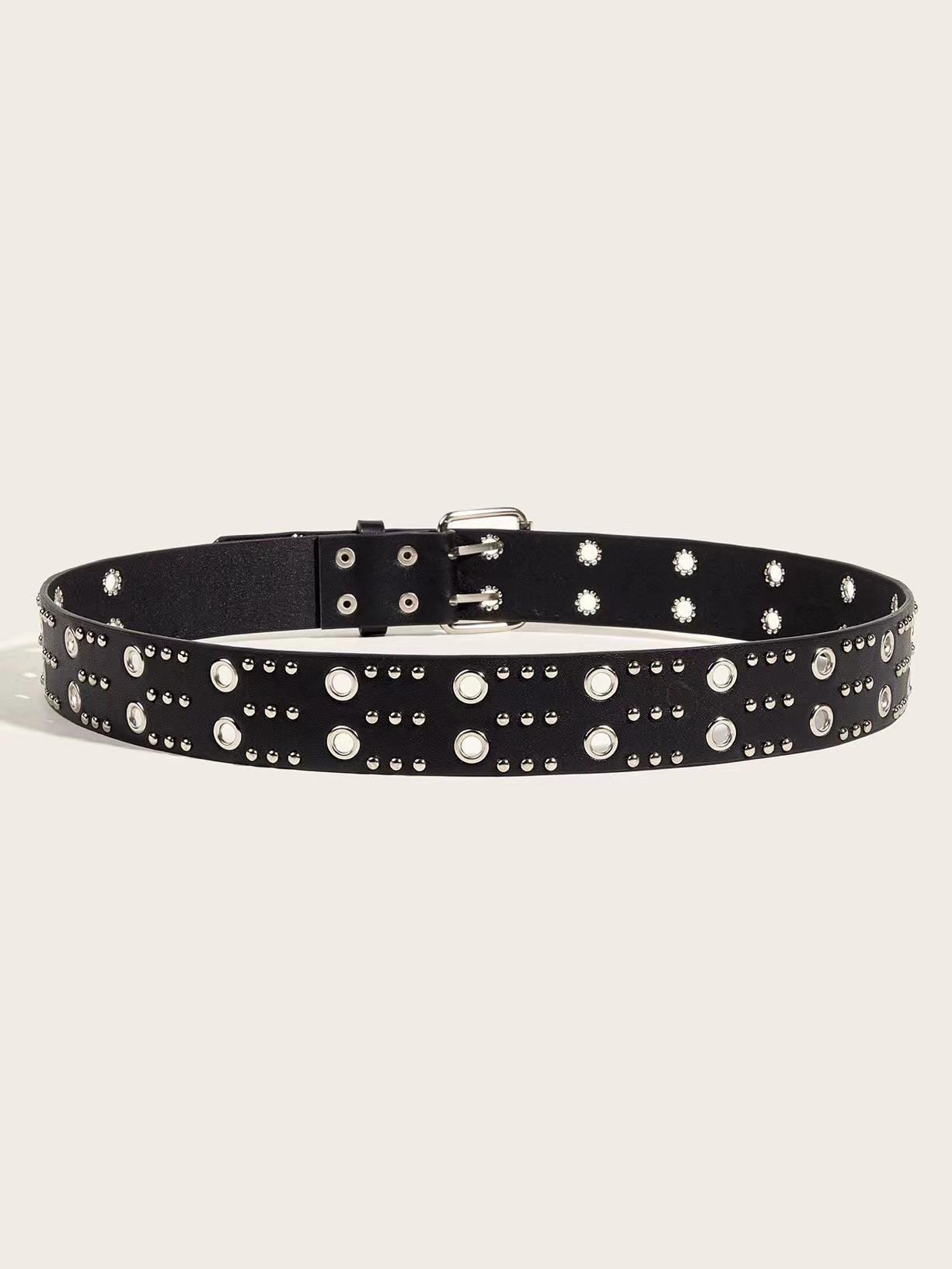 Double-breasted heavy metal punk belt