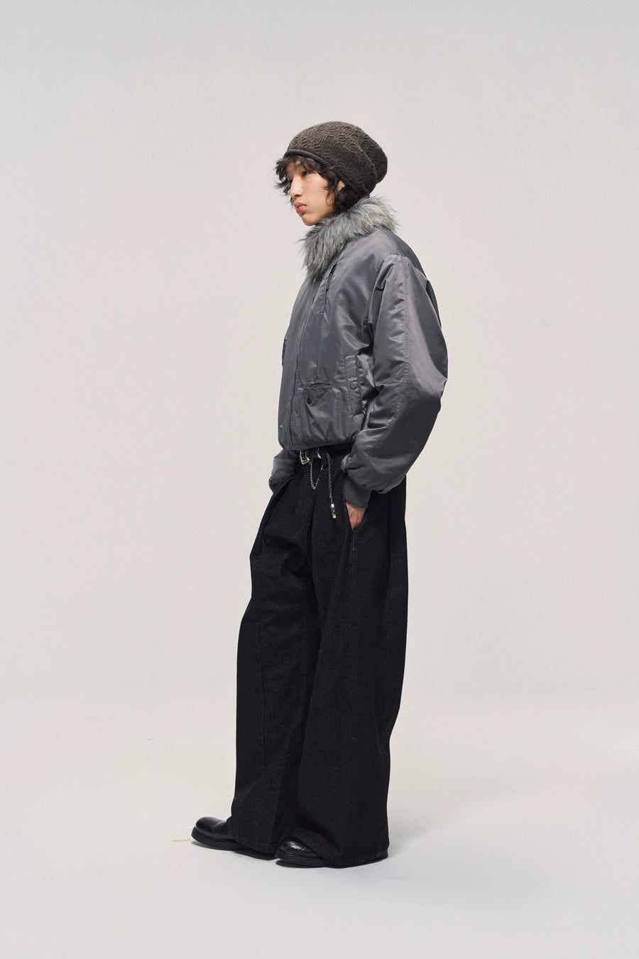 Fur Collar Padded MA-1 Bomber Jacket