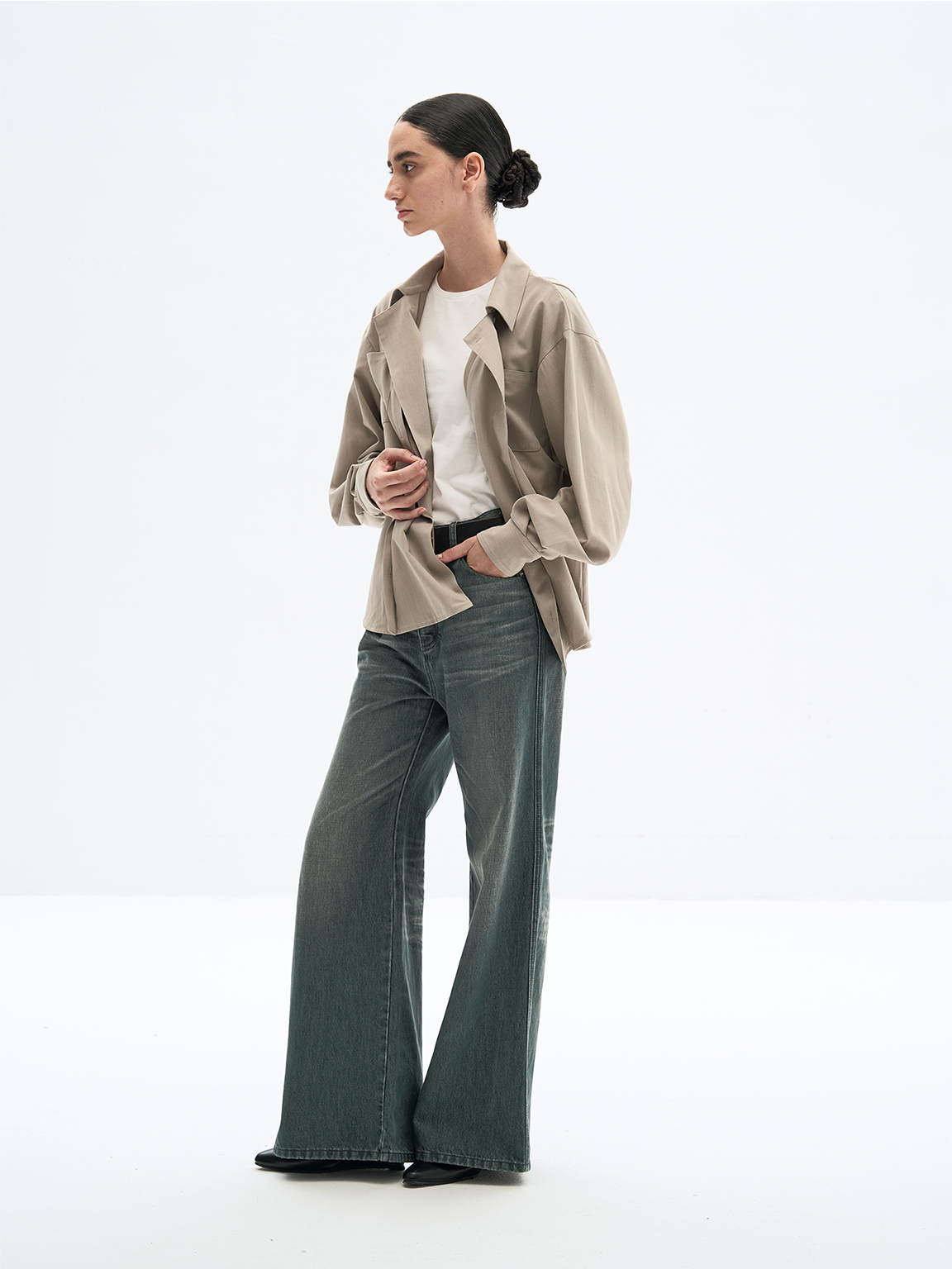 Embroidered casual bootcut denim