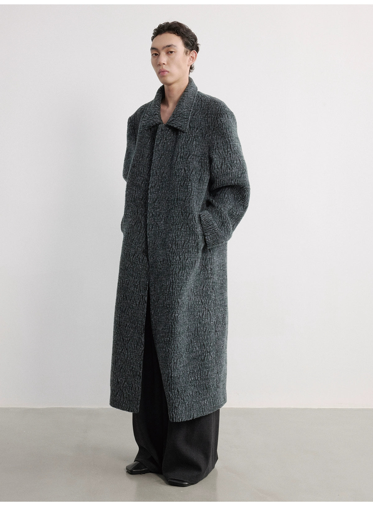Wool Interwoven Texture Coat