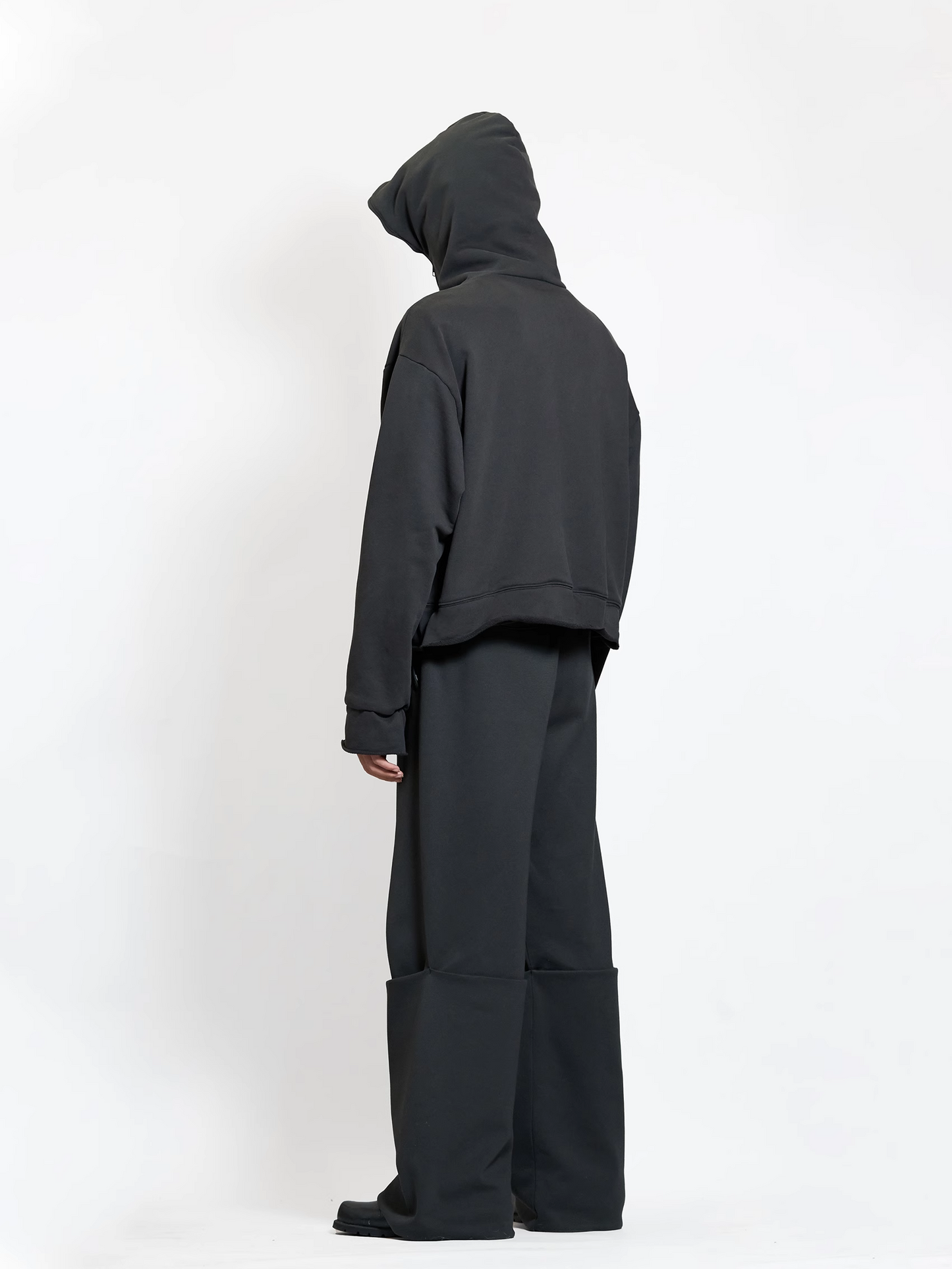 Zipper Hooded Loose Fit Jacket