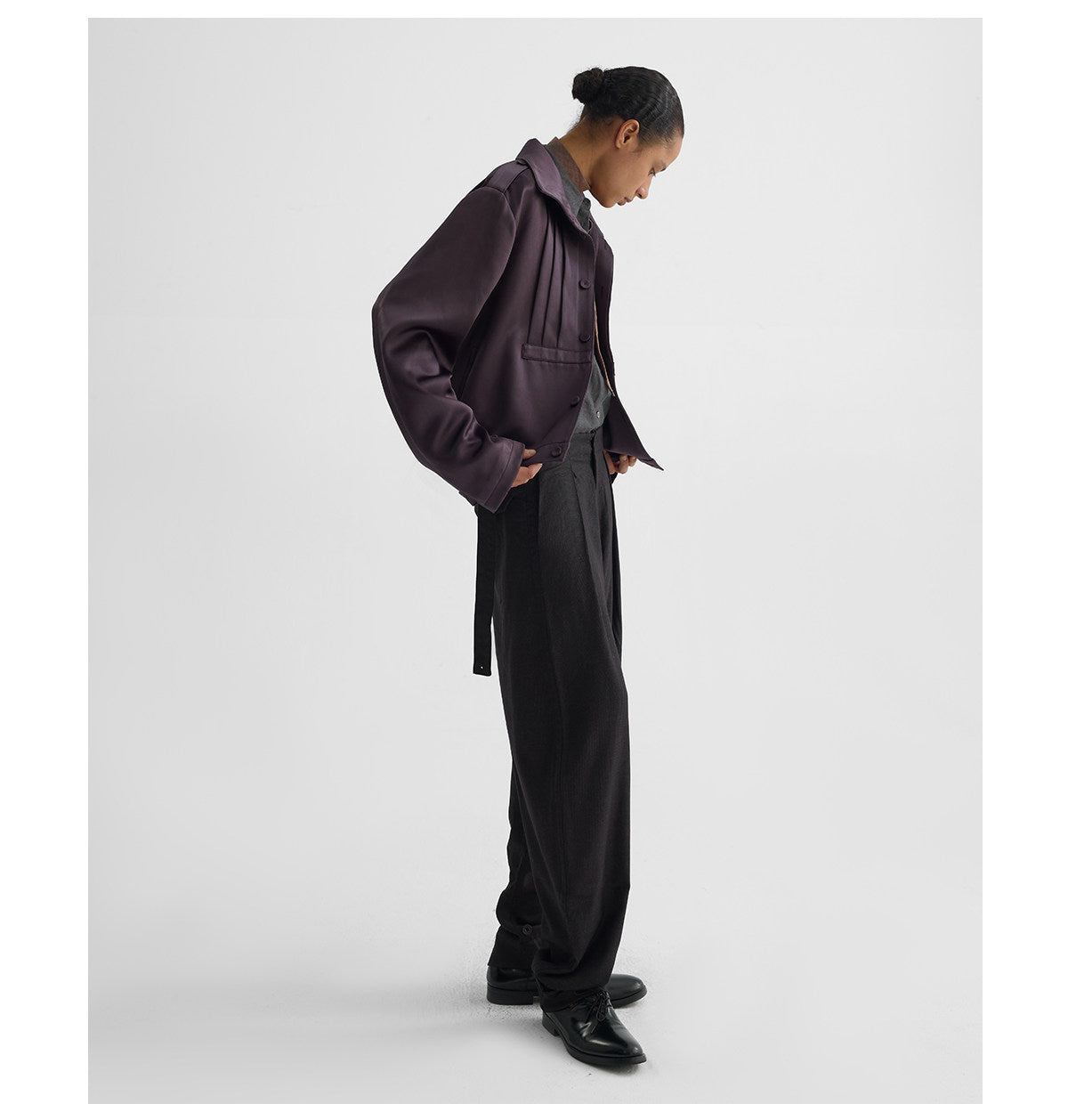 Acid Accordion Pleated Short Jacket
