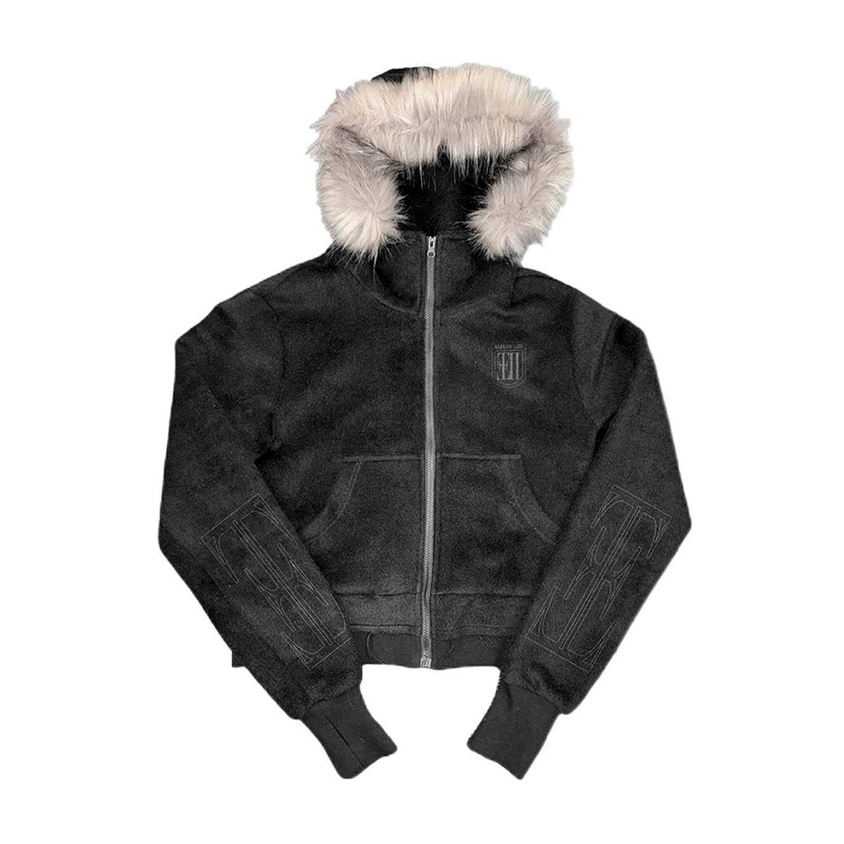 slim-fitting Hooded Fur Jacket