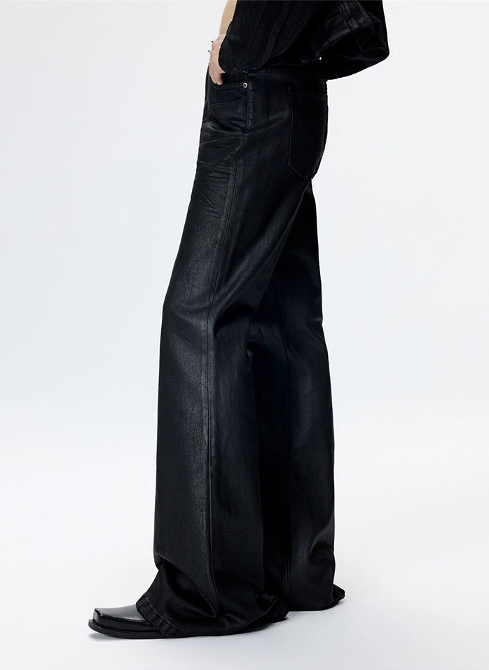 Brushed Wax Flared Pants