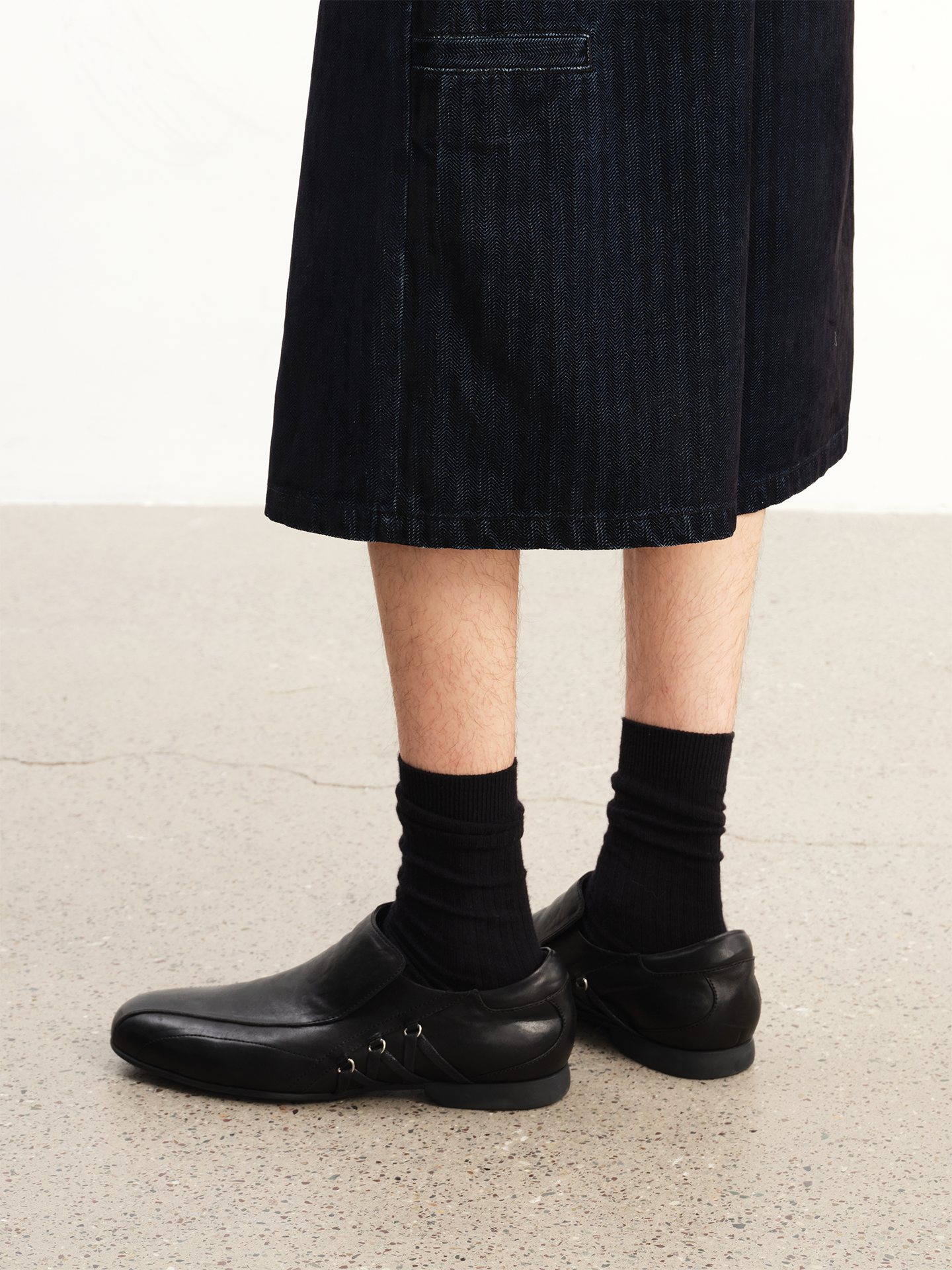 Strap Washed Leather Shoes