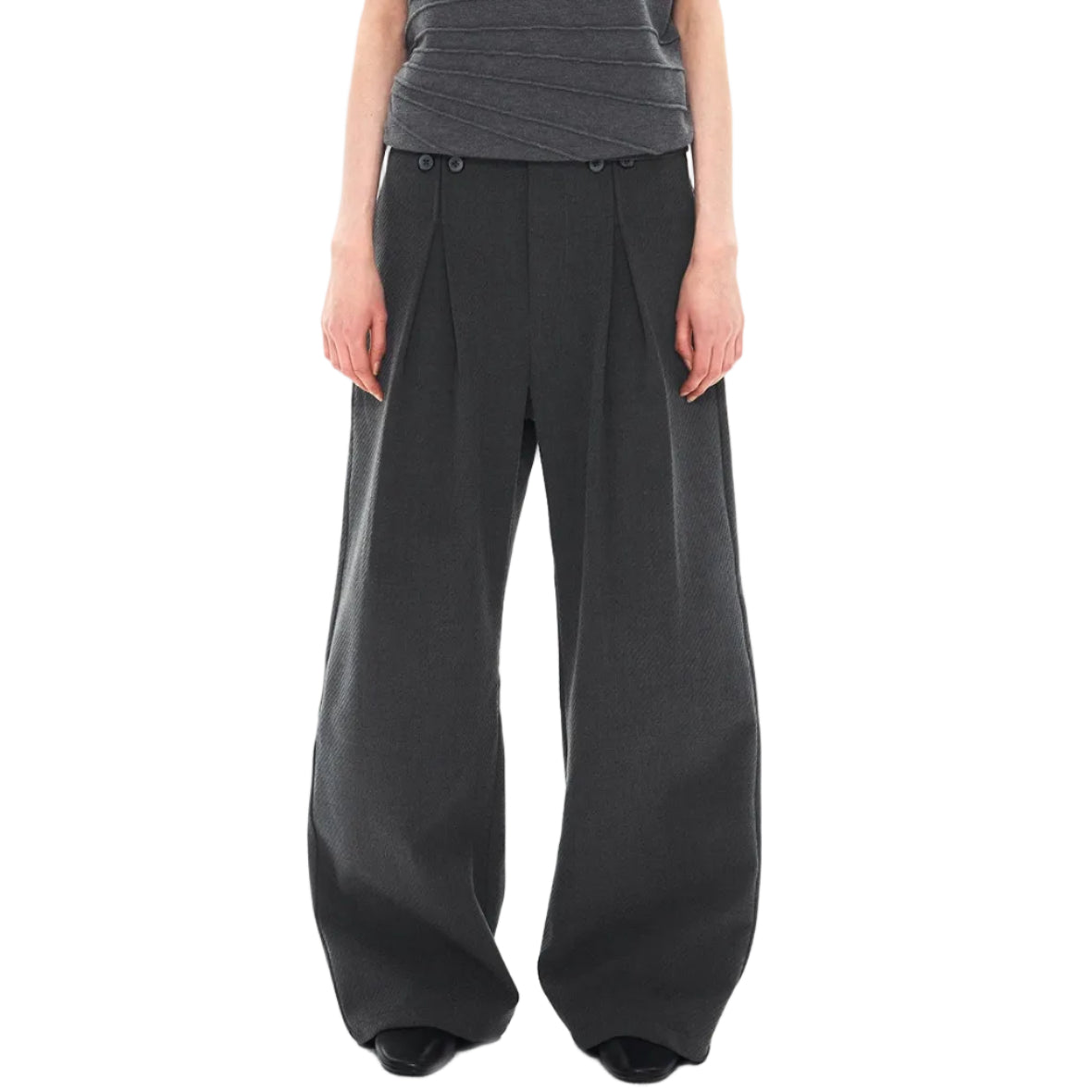 Mirror pleated straight-leg trousers – Verist