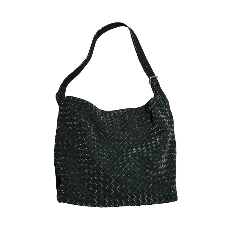 Handwoven suede crossbody bag