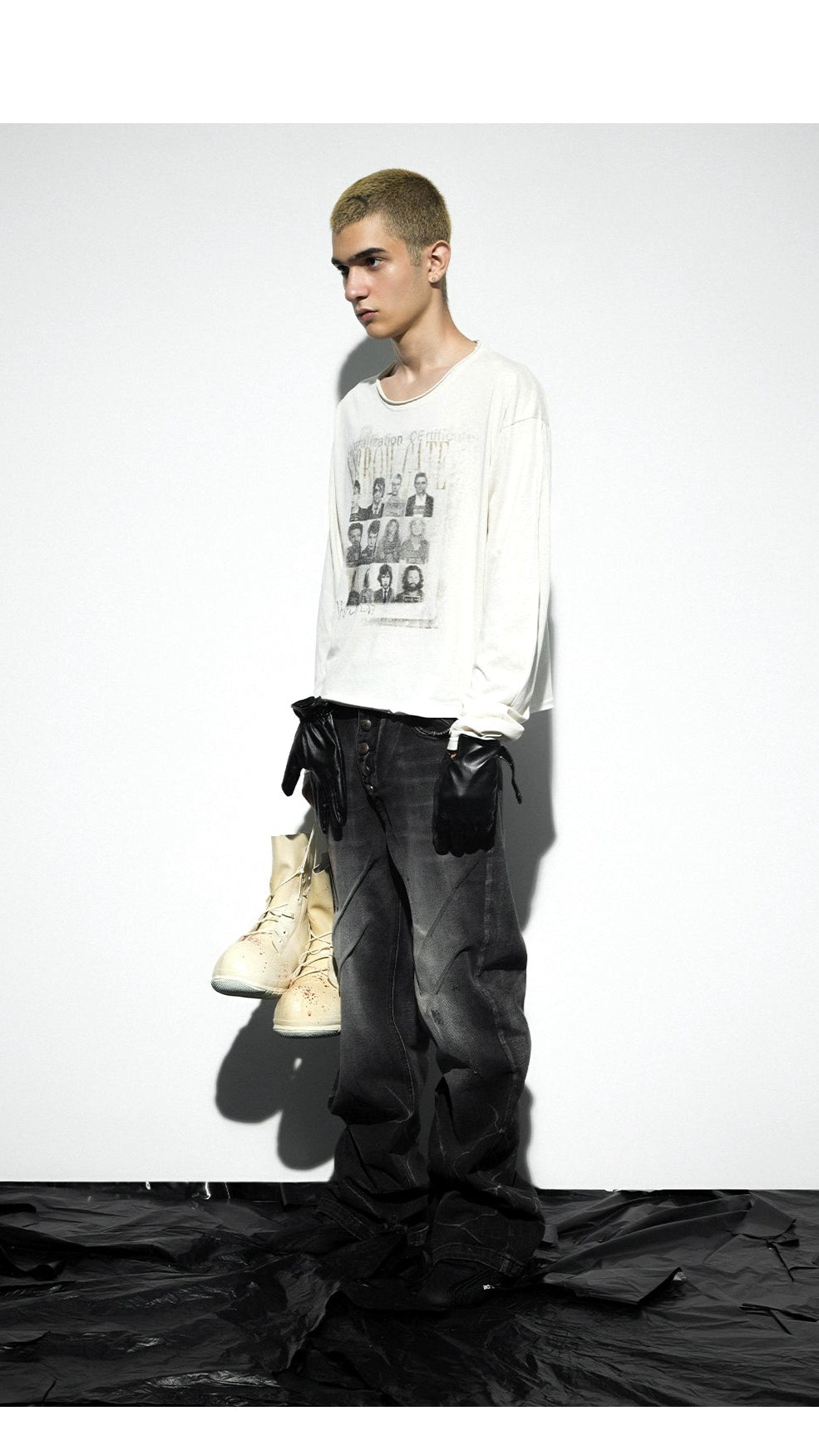 'Rock 'n' Roll Wanted' print Long-sleeve T-shirt