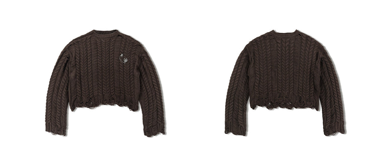 Brooch Cable Coarse Knit