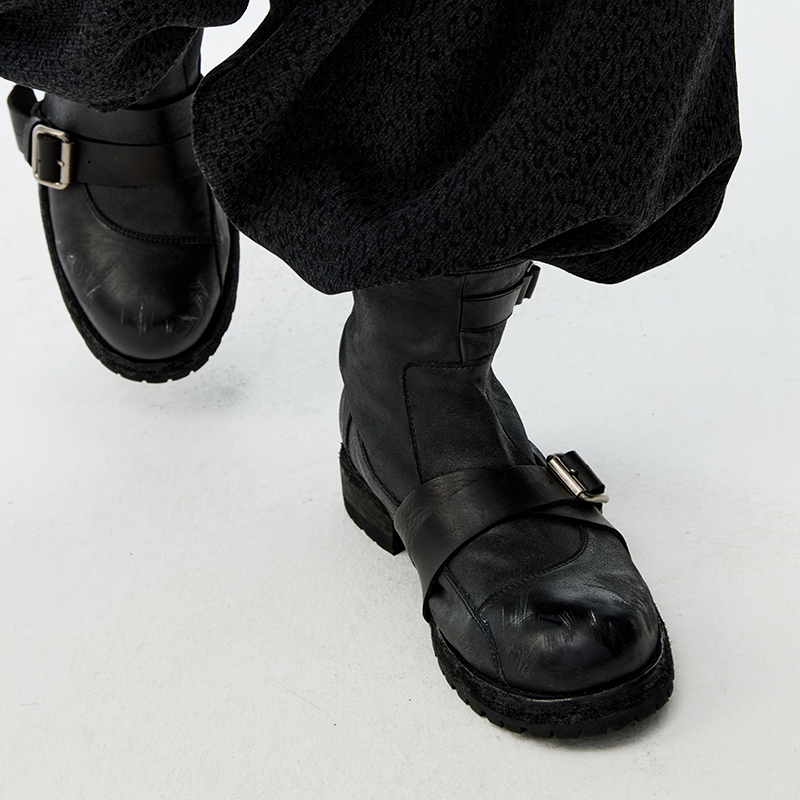 Aged Frost Lace-Up Engineer Boots