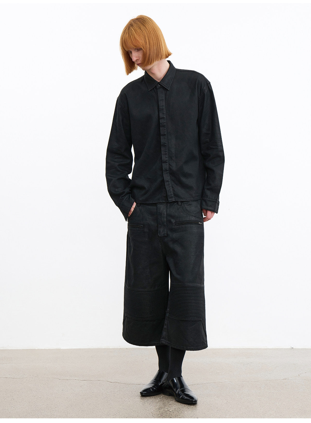 Wall coated long-sleeve waxed shirt