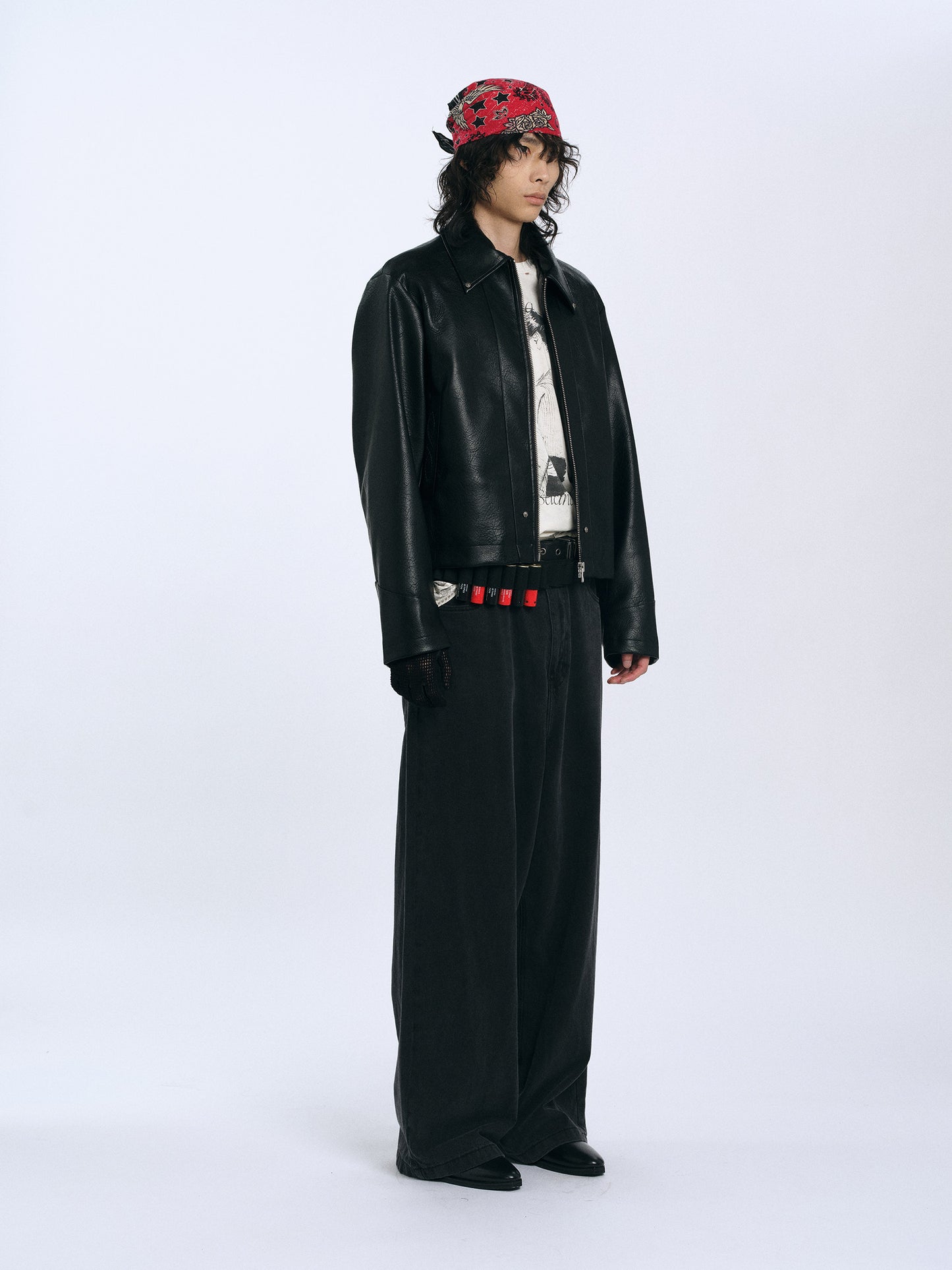 Deep crotch wide-leg jeans