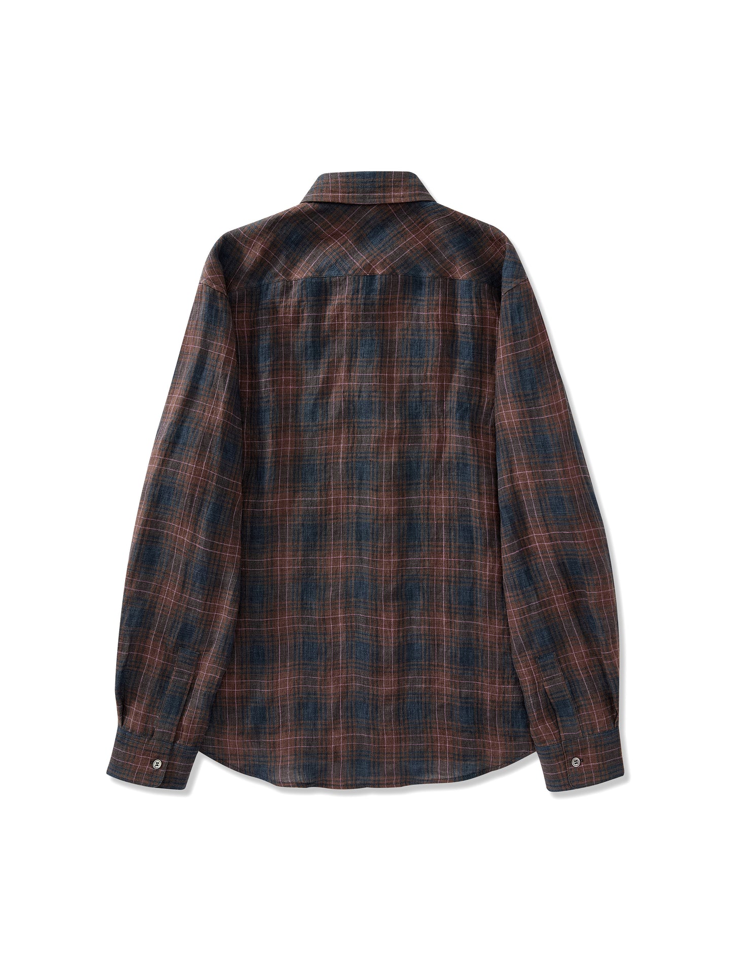 Pure Linen Vintage Check Long Sleeve Shirt