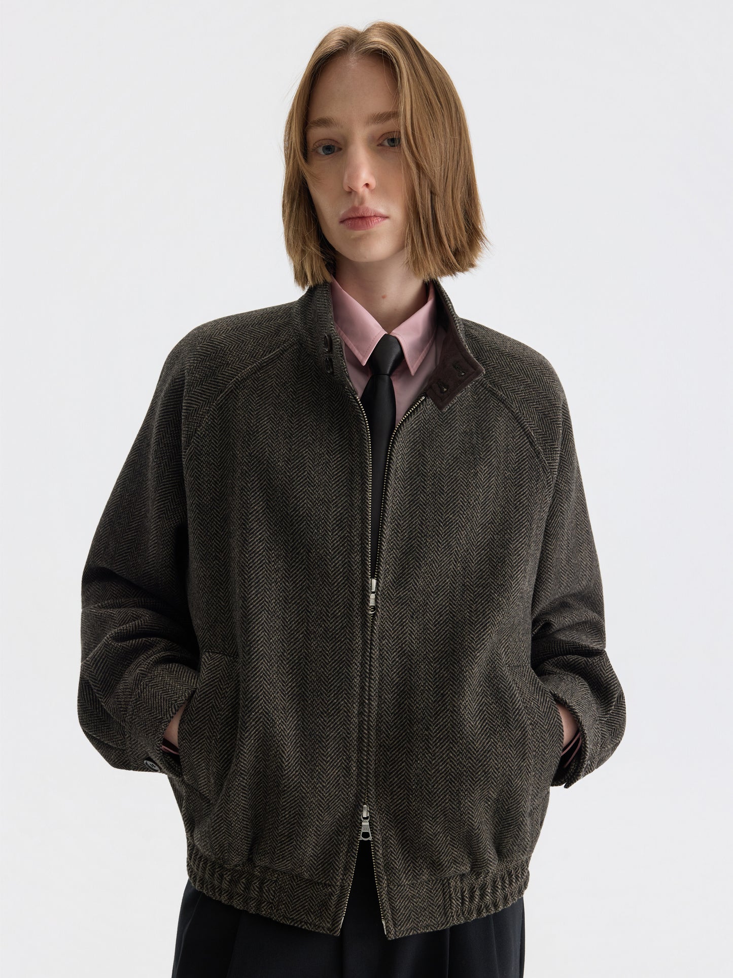 Herringbone Harrington jacket