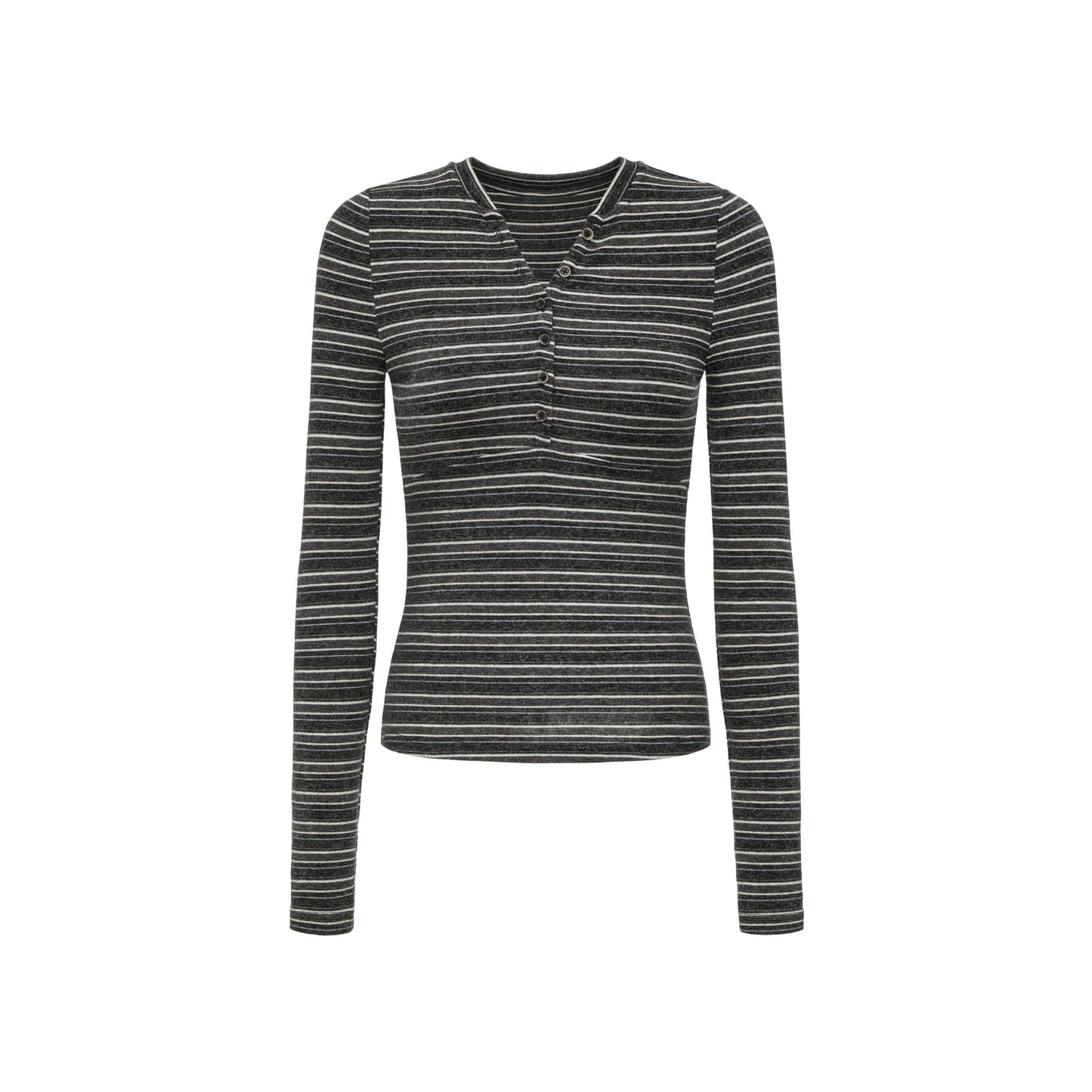 vintage velvet V-neck base henry collar T-shirt