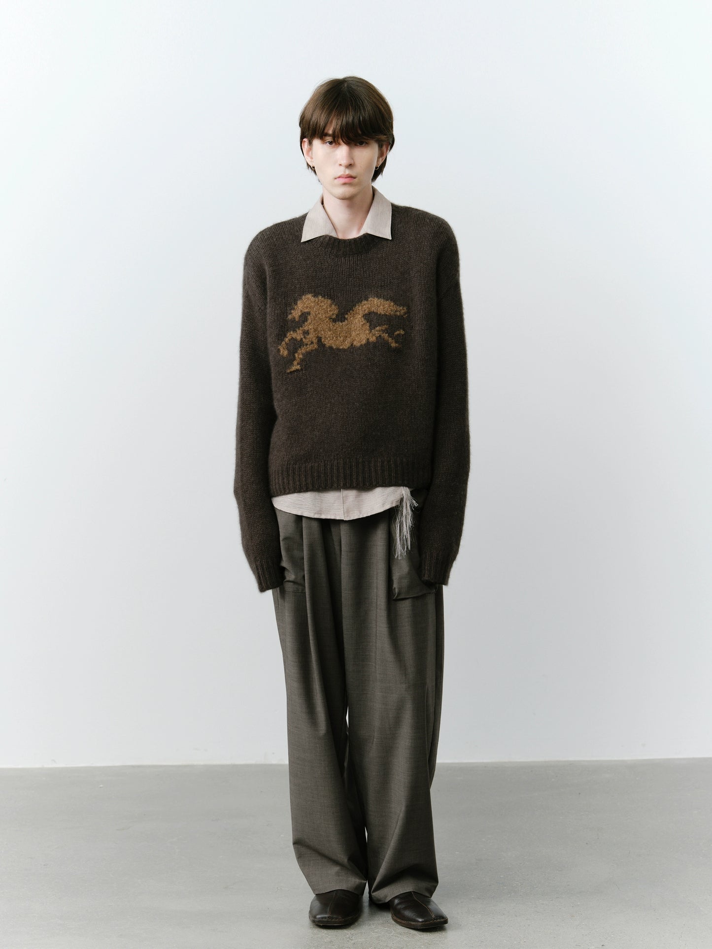 Cunky Stitch Pony Crew neck Knit