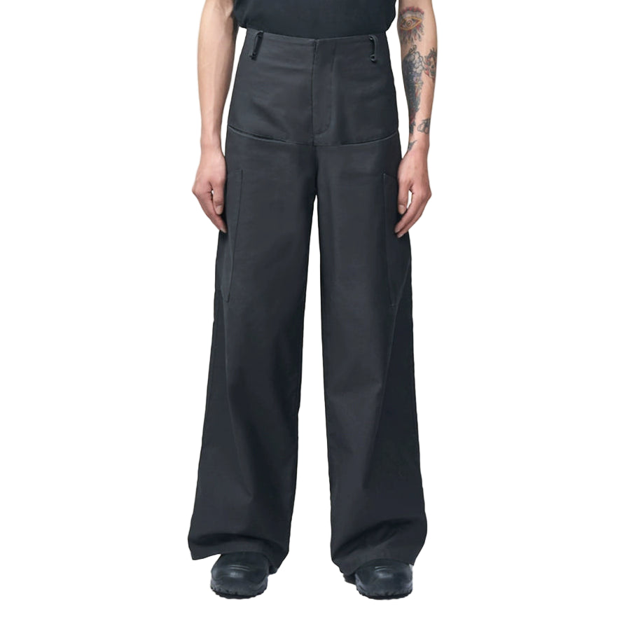 Cross Cut Washed Wide-Leg Cargo Pants