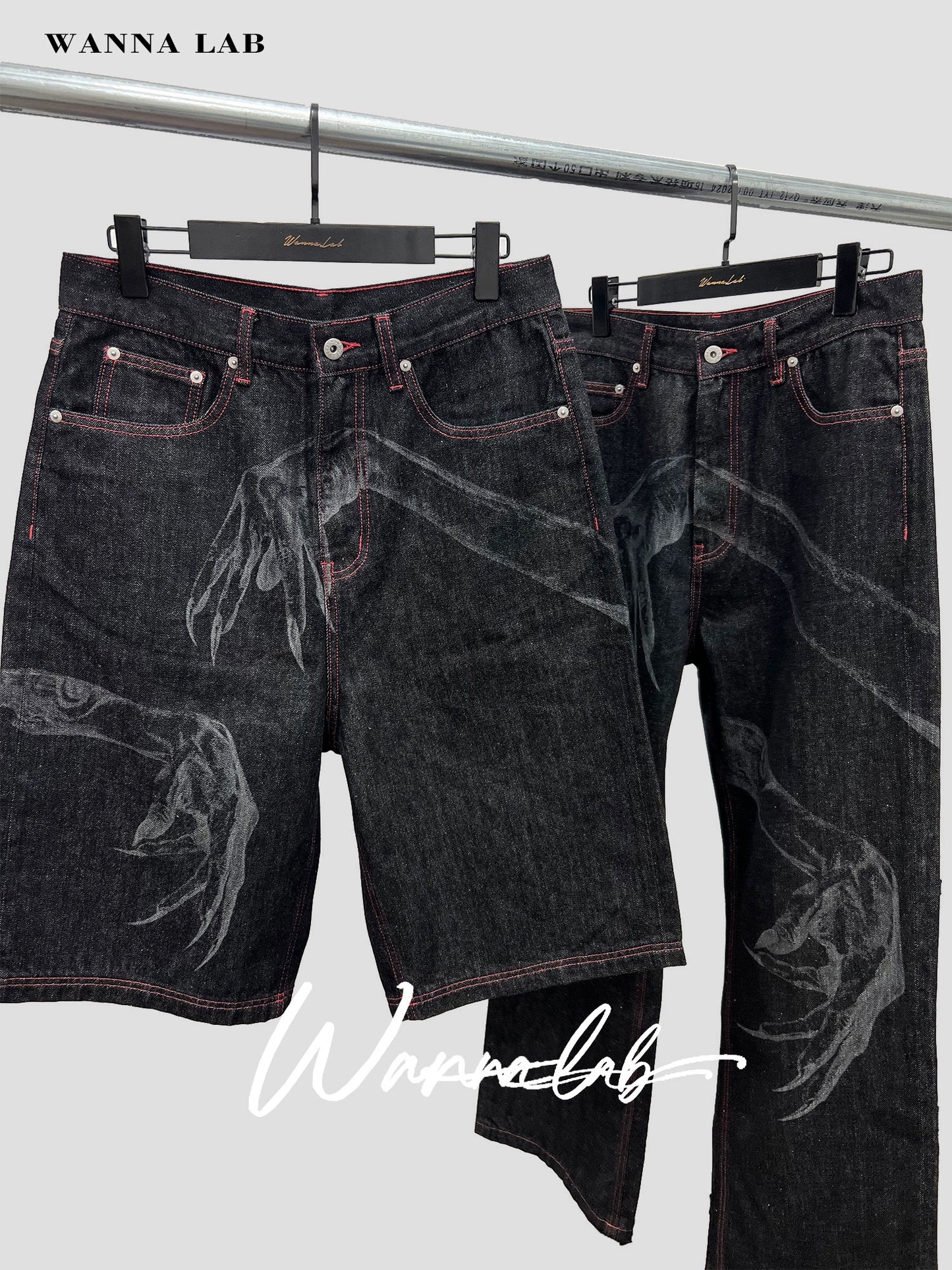 "GHOST HAND" DEVORÉ Straight Denim